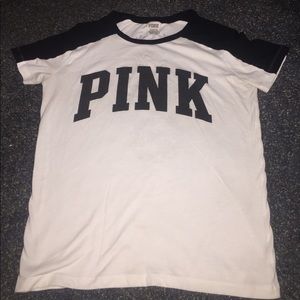 PINK Victoria Secret Black & White Tee Shirt